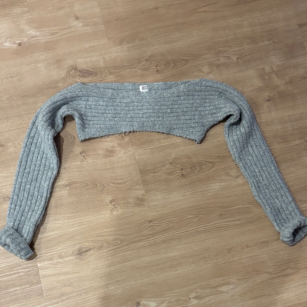 BDG Light Gray Ribbed Women's Shrug